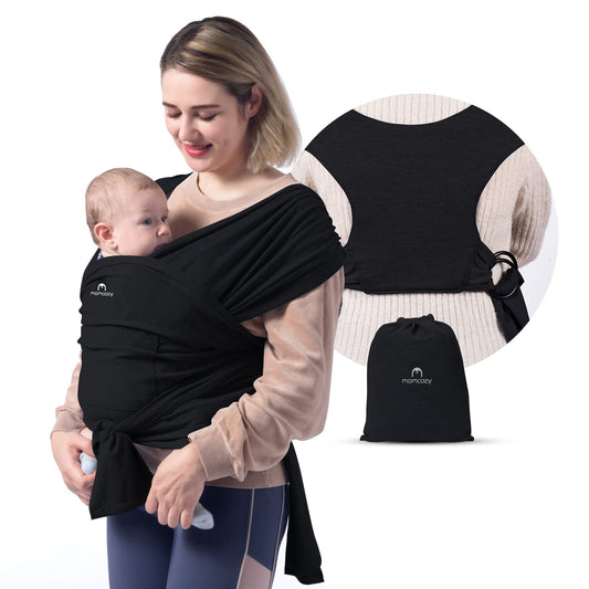 Momcozy Baby Wrap Carrier, Leve e Ajustável, Preto