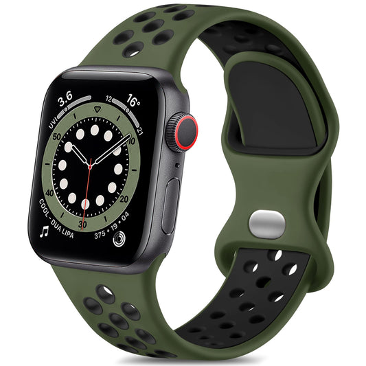 Lerobo Pulseira Esportiva para Apple Watch 38-49mm (Verde Militar/Preto)