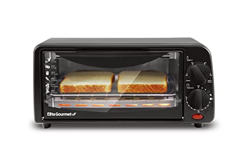 Elite Gourmet ETO236 Forno Tostador Compacto 2 Fatias Preto