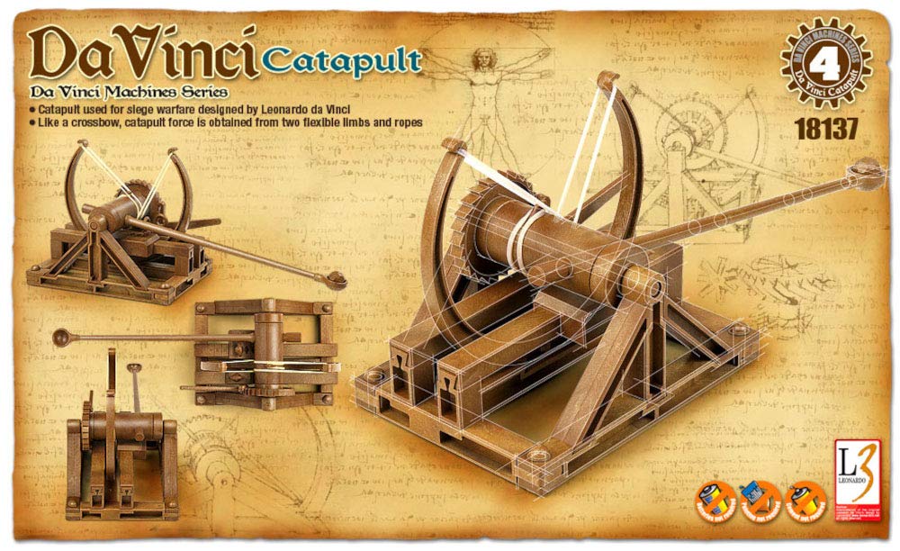 Academy Catapulta de Da Vinci (Sem Pintura) - Kit Educacional Histórico