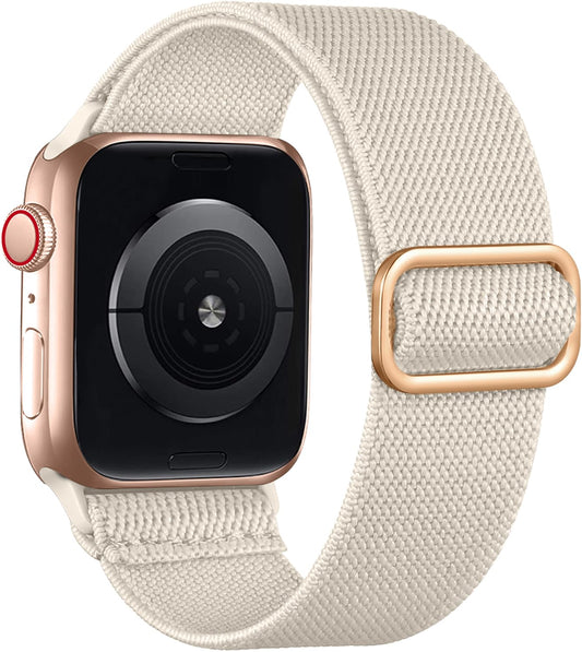 Lerobo Pulseira Trançada de Nylon Compatível com Apple Watch 38mm a 49mm (Starlight)