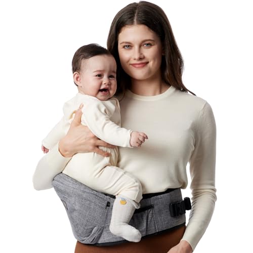 Momcozy Assento de Quadril para Bebês com Bolso e Suporte Abdominal Cinza G