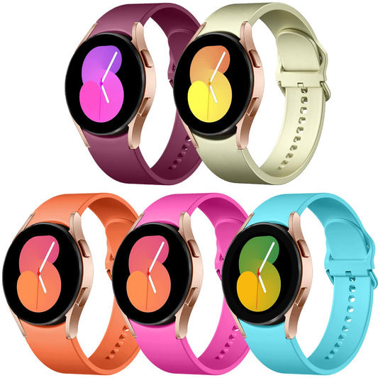 Lerobo 5 Pulseiras Compatíveis com Galaxy Watch 7/6/5/4 20mm (Coral/Ouro/Vinho/Rosa/Verde)