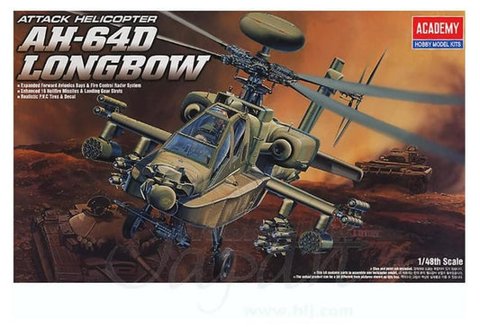 Academy 1/48 Boeing AH-64D Longbow Modelo Plástico Detalhado