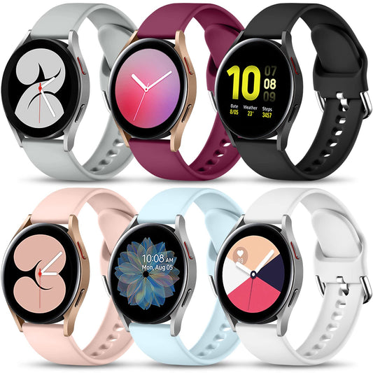 Lerobo 6 Pulseiras Silicone p/ Galaxy Watch 7/6/5/4 20mm