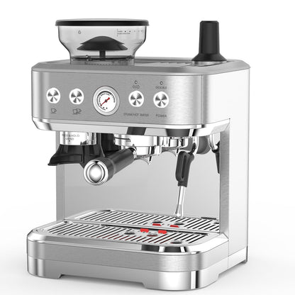 Takywep Máquina de Espresso Profissional 15 Bar com Moedor Cinza