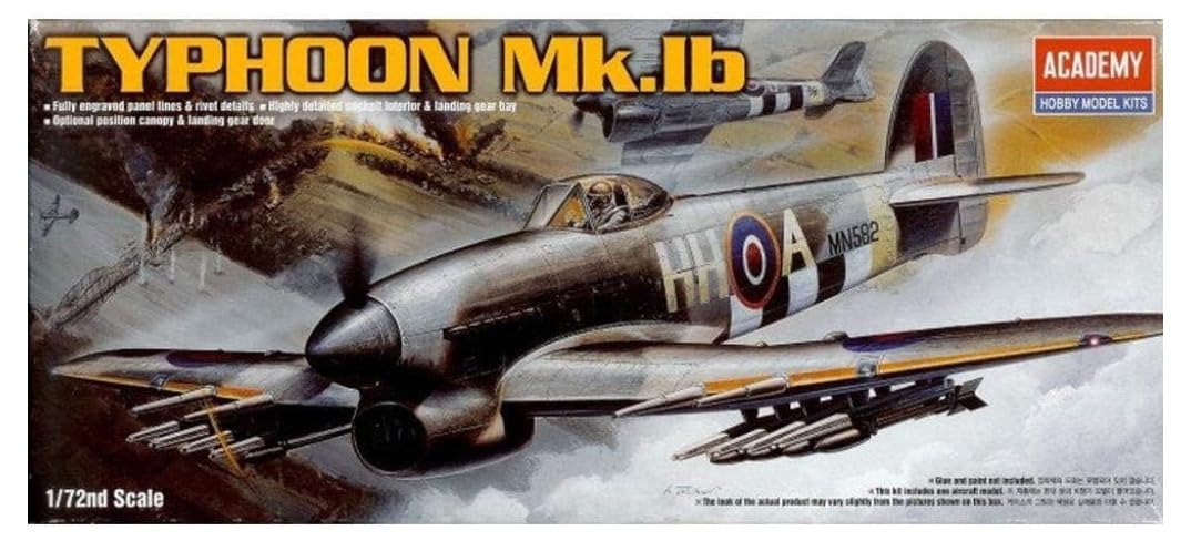 Academy 1/72 Hawker Typhoon Mk.IB Modelo Kit, Militar