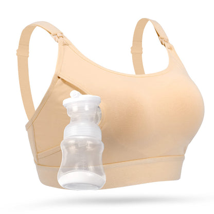 Momcozy Hands Free Pumping Bra S (Bege) para Amamentação e Bombeamento