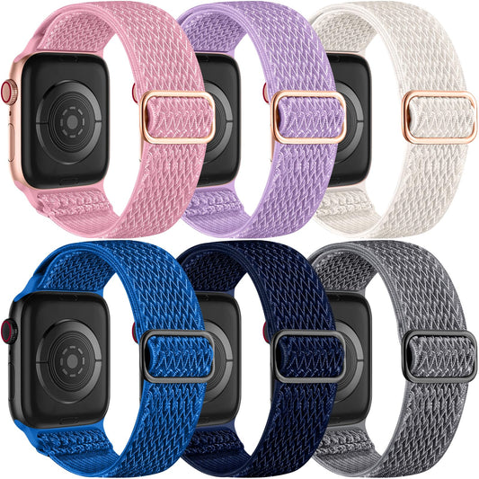 Lerobo 6 Pack Pulseiras Trançadas Nylon p/ Apple Watch 38-49mm