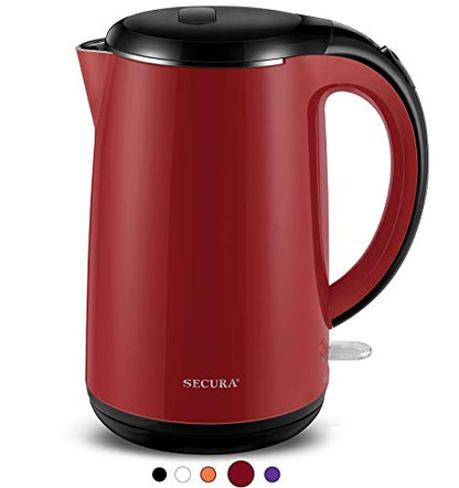 Secura Chaleira Elétrica Inox Parede Dupla 1.7L 1500W (Vermelho)