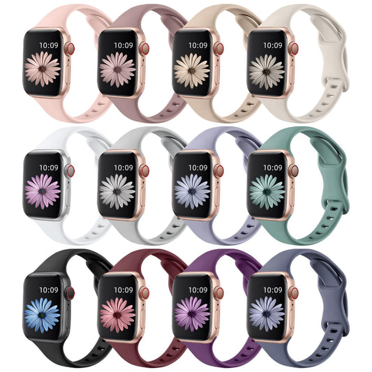 Lerobo Pulseiras Slim Silicone P/ Apple Watch, 12 Cores (Pack 1)