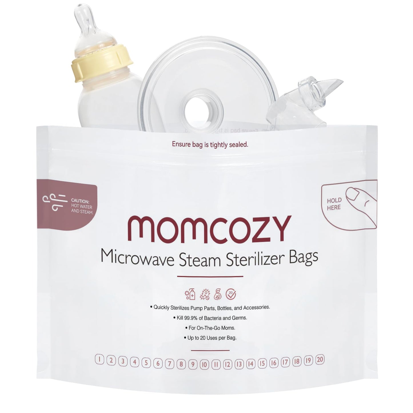 Momcozy Sacos Esterilizadores para Micro-ondas Reutilizáveis 20 un