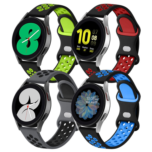 Lerobo Kit 4 Pulseiras para Galaxy Watch 4-7/Active 2 (Preto/Azul, Preto/Carvão, Preto/Vermelho, Preto/Verde)