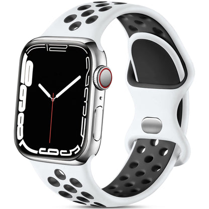 Lerobo Pulseira Silicone Compatível com Apple Watch Ultra 49mm (Branco/Preto)