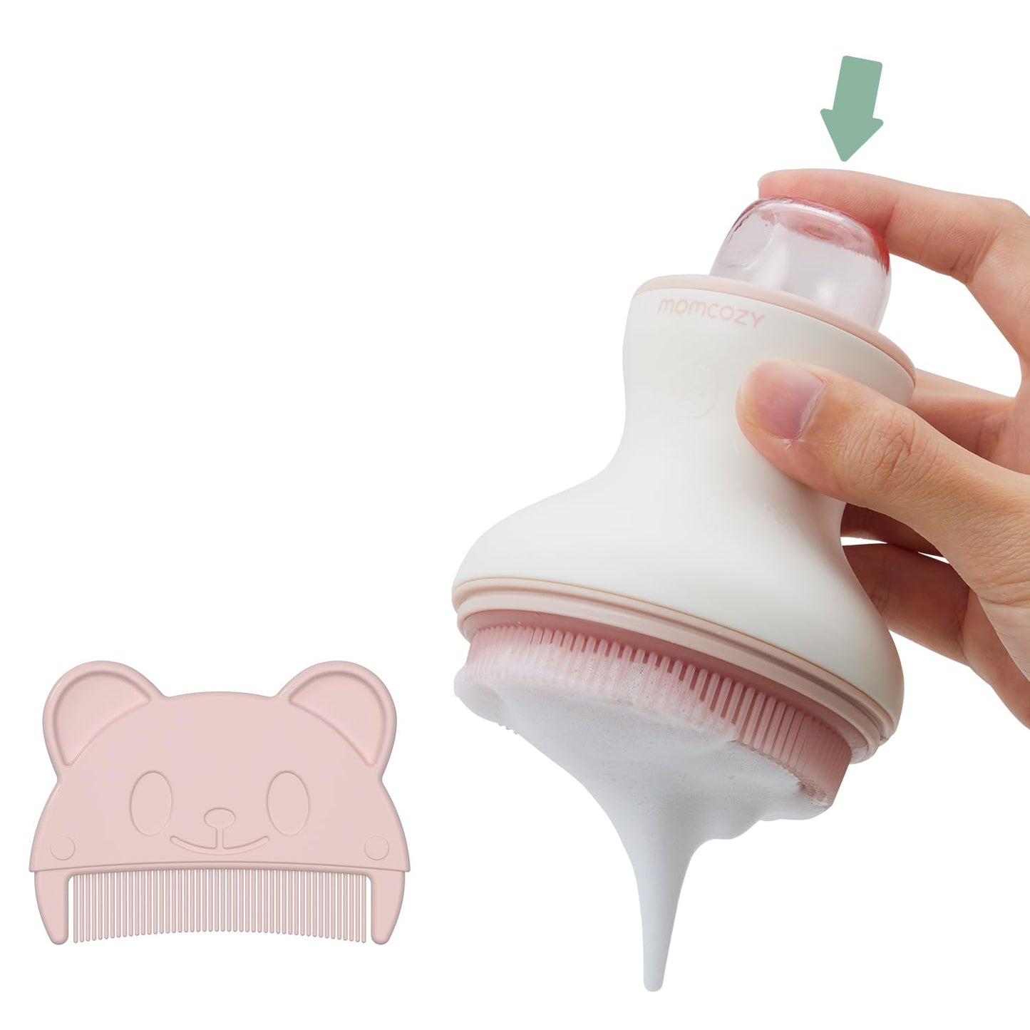 Momcozy Escova para Crosta Capilar com Borrifador para Bebês Rosa