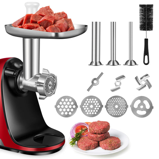 Moedor de Carne Metálico AMZCHEF para Juicer com 3 Tubos de Enchimento