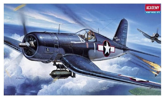 Academy F4U-1 Corsair 1/72 - Kit de Modelo com Detalhes e Decalques