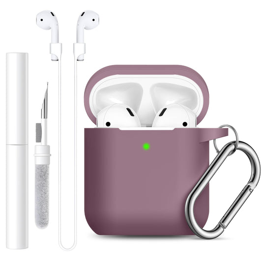 Lerobo Capa Silicone c/ Kit Limpeza p/ AirPods 1/2 (Smokey Mauve)