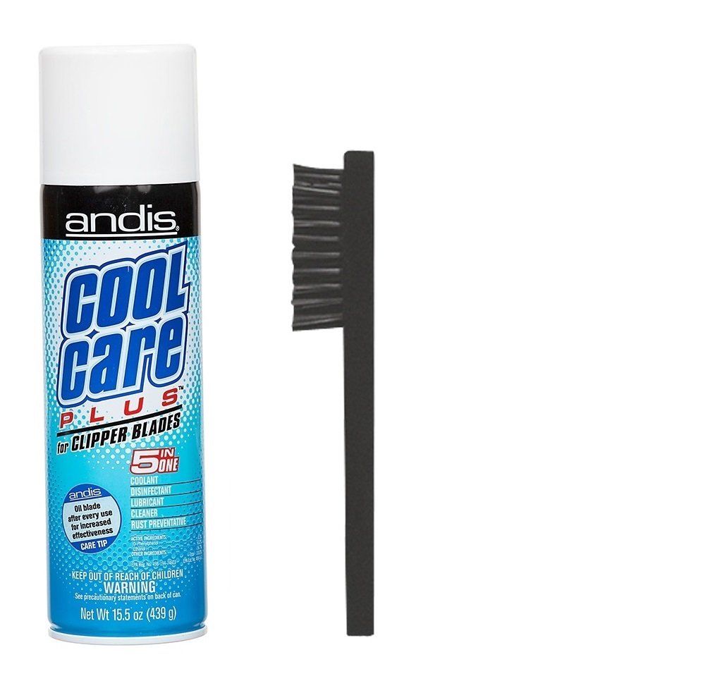 Spray Andis Cool Care Plus 458 ml com Escova de Limpeza