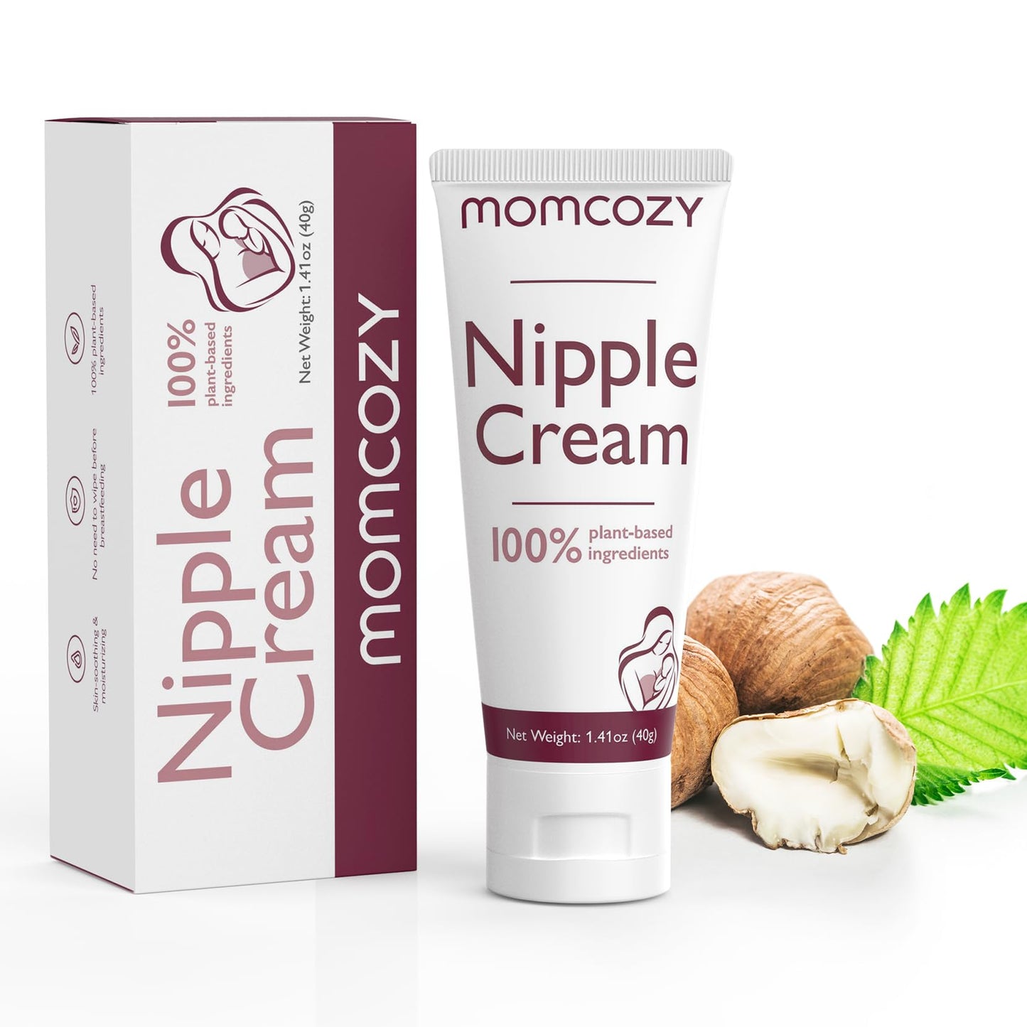 Momcozy Creme Natural para Mamilos 100% Vegano, Hidratação e Alívio para Mães que Amamentam, 40 g