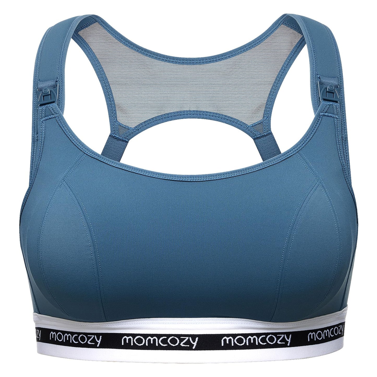 Momcozy Sutiã de Amamentação Esporte Azul M - Conforto, Suporte e Facilidade