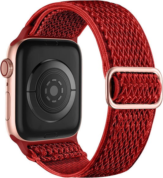 Lerobo Pulseira de Silicone Respirável para Apple Watch (Preto/Vermelho)