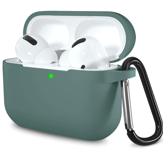 Lerobo Capa Silicone para AirPods Pro com Mosquetão e Proteção Completa (Verde Pinho)