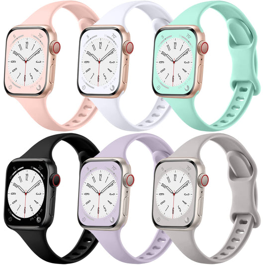 Lerobo 6 Pulseiras Slim p/ Apple Watch 38-49mm (Cores Diversas)