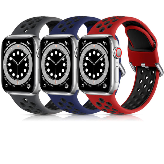 Lerobo 3 Pulseiras de Silicone p/ Apple Watch 38-45mm