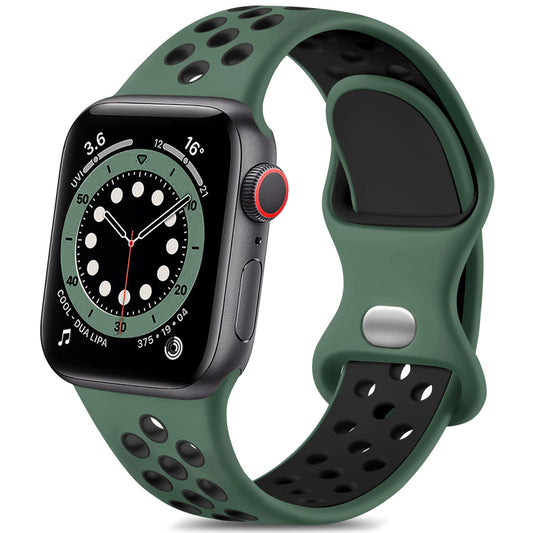 Lerobo Pulseira Esportiva Silicone p/ Apple Watch 38-49mm (Verde escuro)