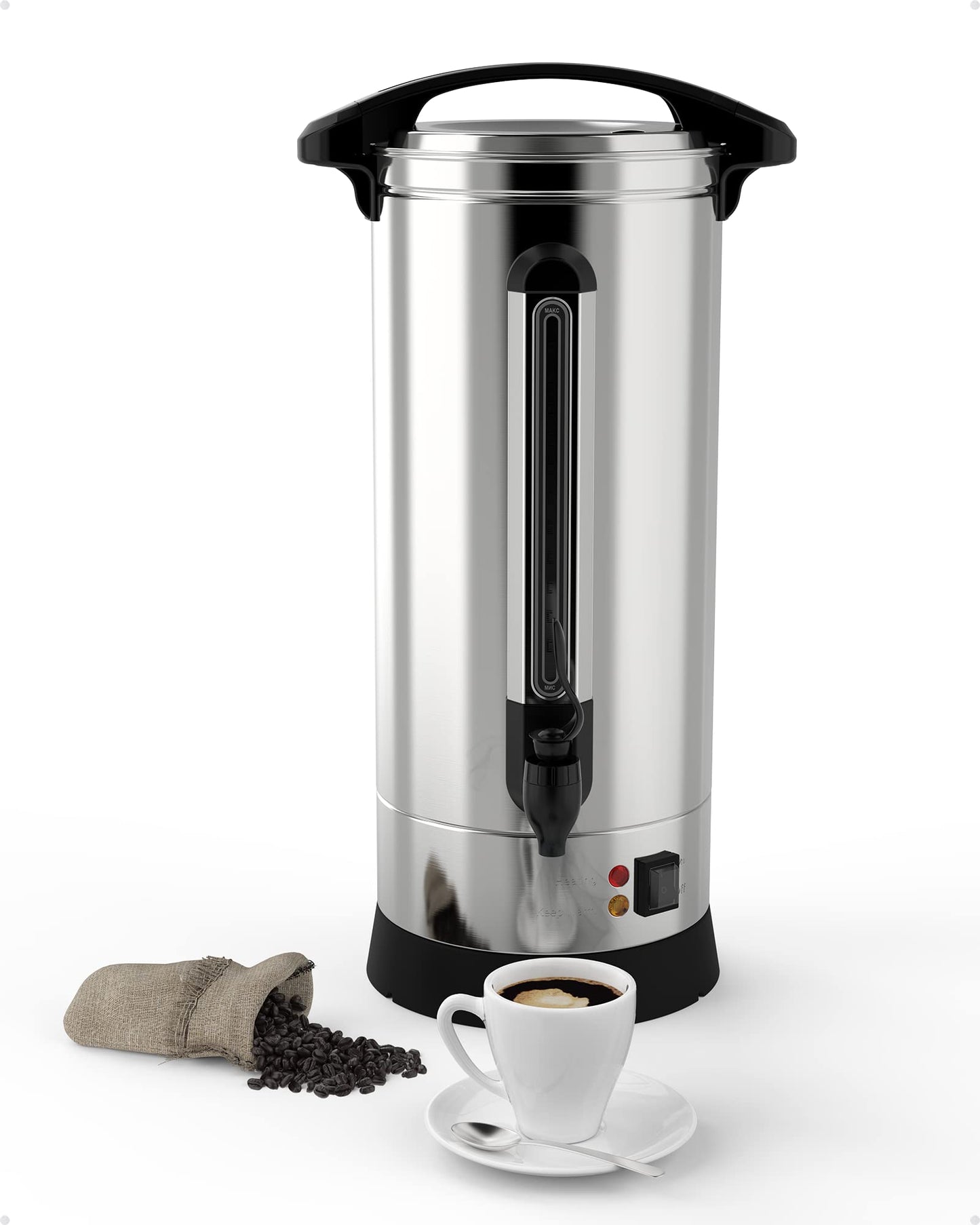 Takywep Urna de Café 10L Inox 1500W 65 Xícaras com Aquecimento Prata