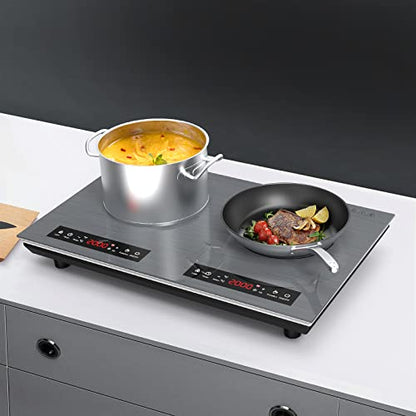 VBGK Cooktop de Indução Duplo 24" 4000W com Timer e Bloqueio Infantil