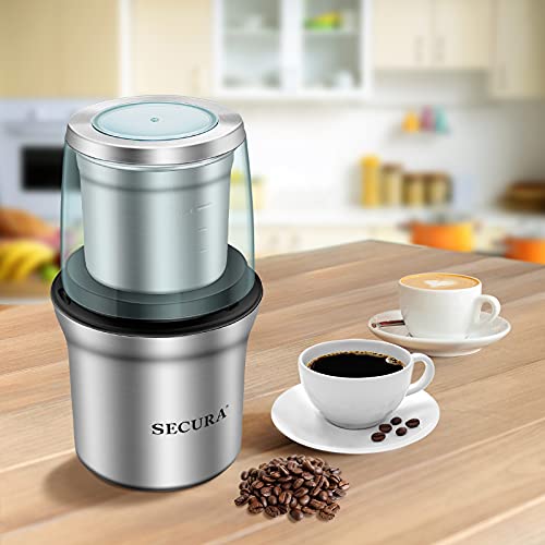 Secura Moedor Elétrico de Café e Especiarias com Lâmina de Aço Inox