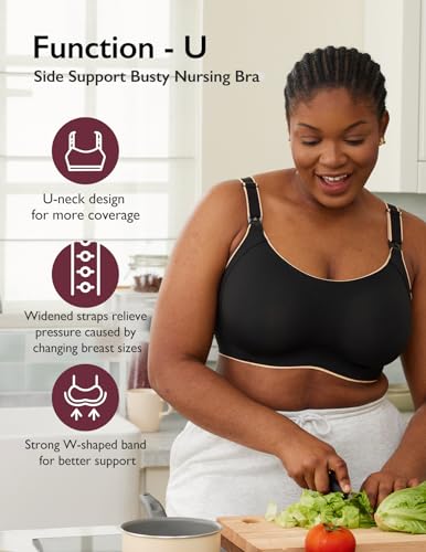 Momcozy Sutiã Amamentação Plus Size Sem Aro Preto