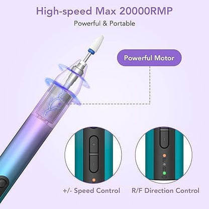 Takywep Lixa de Unha Elétrica Sem Fio 650mAh Prata Baixo Ruído