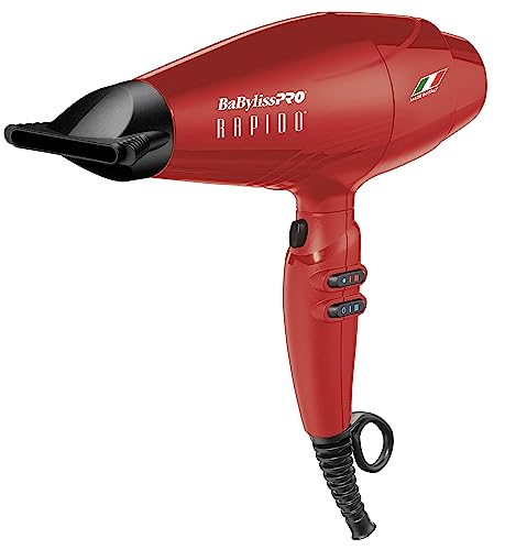 Secador BaBylissPRO Nano Titanium Rapido 2000W Vermelho Itália