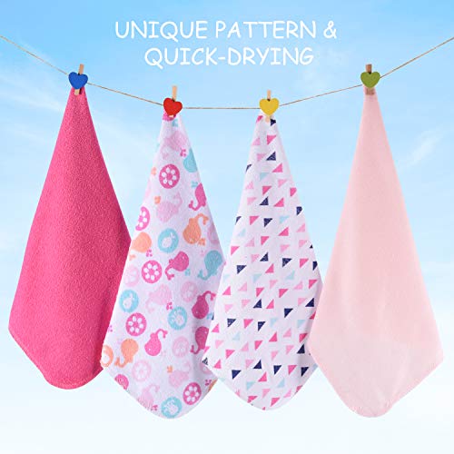 Momcozy Baby Washcloths 8 Peças Toalha Infantil 10"x10" Rosa