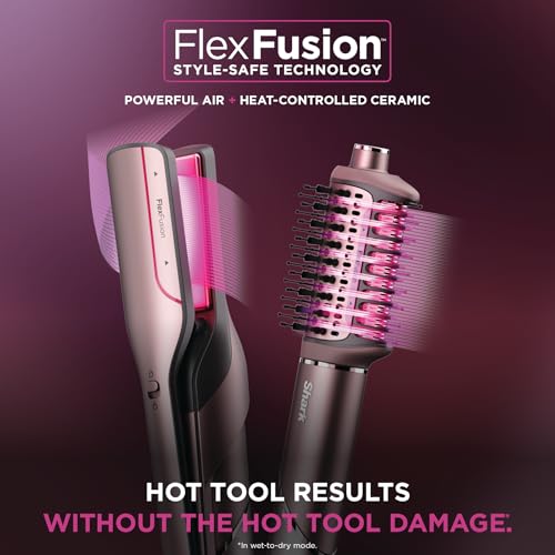 Shark FlexFusion Secador e Alisador com Escova e Modeladores HD642S Rosa Cósmico