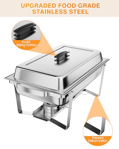 Takywep Conjunto de Rechaud 8QT Aço Inox para Buffet e Eventos