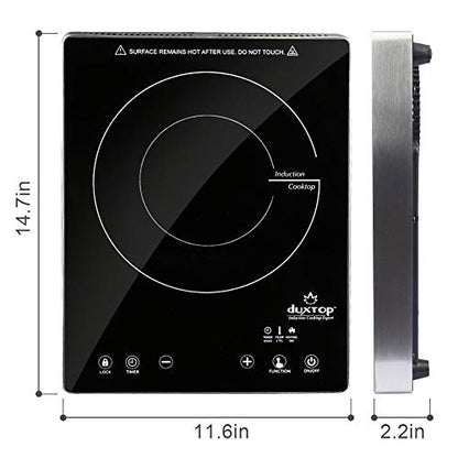 Duxtop Cooktop Portátil de Indução 1800W, Painel Sensor e Vidro Completo