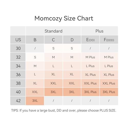 Momcozy Sutiã de Amamentação Sem Costura 3XL Ajuste Confortável