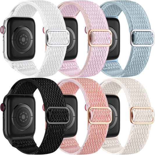 Lerobo 6 Pulseiras de Nylon Ajustáveis para Apple Watch (cores variadas)