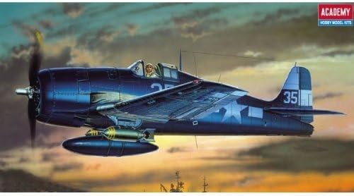 Academy 1/72 WWII F6F-3/5 U.S. Navy Fighter - Modelo de Montagem Militar