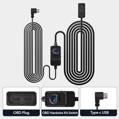 REDTIGER Kit Hardwire OBD USB-C para Dash Cam, Monitoramento 24h