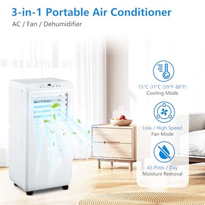 Takywep Ar Condicionado Portátil 10000 BTU Branco 41 m² 3 em 1