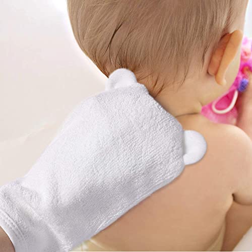 Momcozy Kit de Toalha com Capuz e Luva de Banho para Bebê Branco