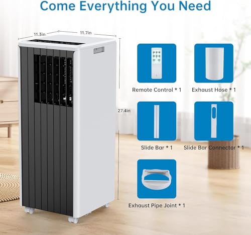 Takywep Ar-Condicionado Portátil 8.000 BTU 3 em 1 Branco/Preto