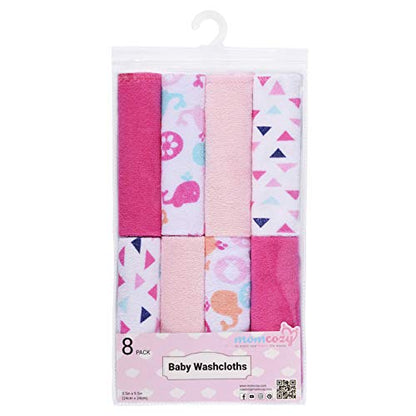 Momcozy Baby Washcloths 8 Peças Toalha Infantil 10"x10" Rosa