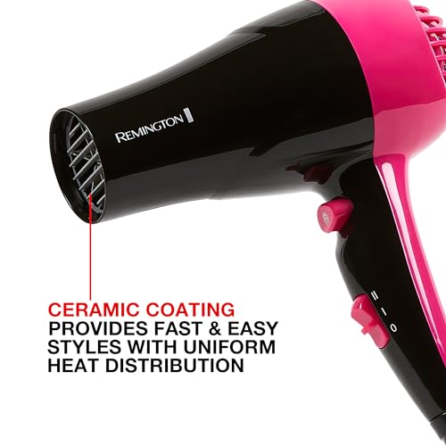 Secador Remington Compact Styler Portátil 1875W Preto e Rosa