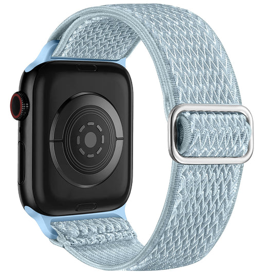 Lerobo Pulseira de Nylon Elástica p/ Apple Watch, Ajustável, M/L (Mist Blue)